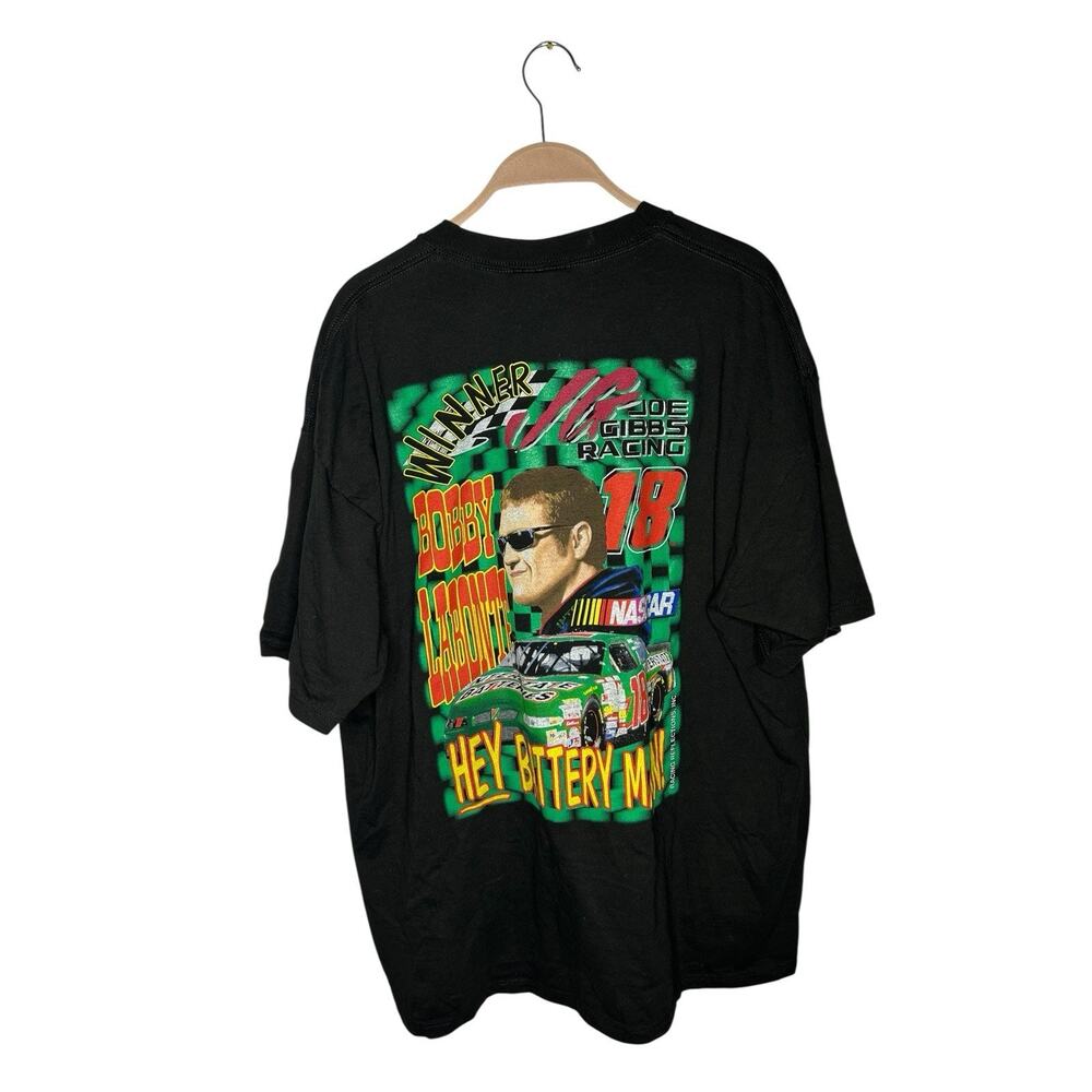 Vintage Bobby Labonte TShirt XL Black NASCAR‎ Racing Y2K Chase Authentics USA
